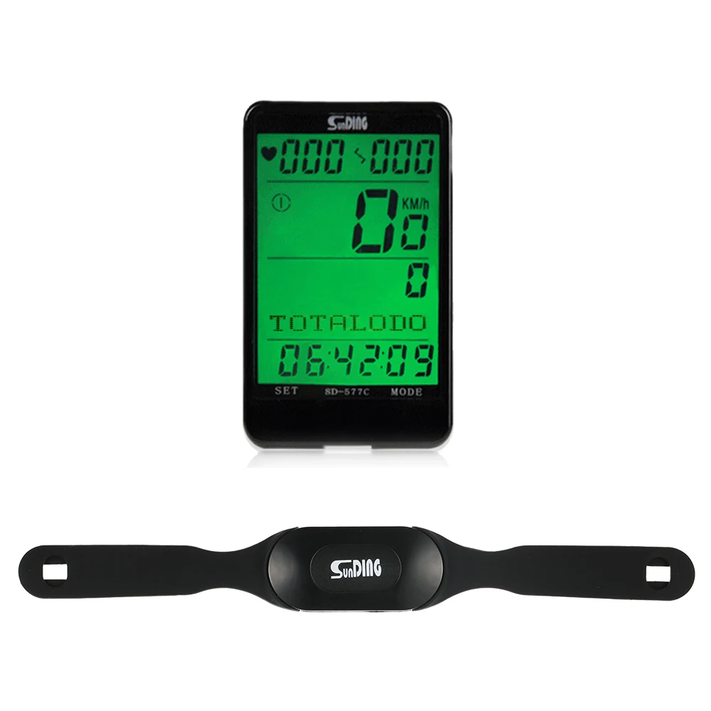 

Cycle Computer Wireless Heart Rate Monitor & Cadence Sensor and Speedometer Odometer 3 in 1 Bike Computer Multifunction