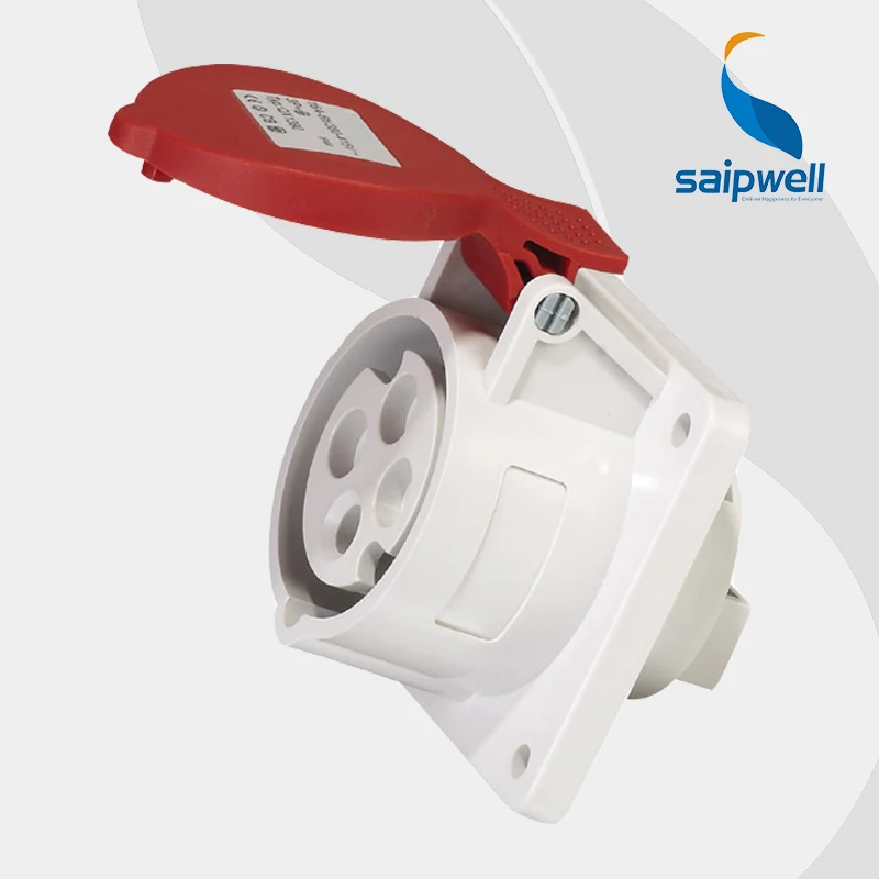 

Wholesale Saipwell SP1390 IP44 16 amps cee 4 pins and socket Female waterproof socket cover 220-250V best Construction-Mate