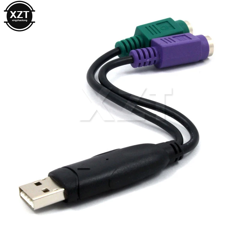 Новый USB мужчина до 6 Булавки 6 Булавки PS2 PS/2 Женский удлинитель Y Splitter адаптер Разъем для клавиатура Мышь сканер для Оконные рамы