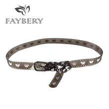 

FAYBERY Transparent PVC Women Belts for Women Butterfly Decoration Silvery Metal Buckle Belt Women's Clothing Accessories