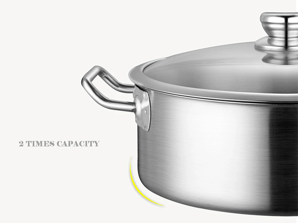 Кастрюля из нержавеющей стали для супа Антипригарная посуда кухонный инструмент кастрюли для жаркого Индукционная газовая плита кастрюля shabu мгновенный