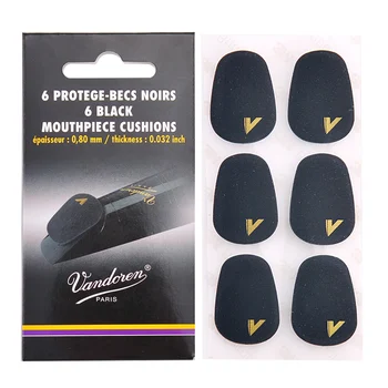 

6Pcs/set Vandoren Mouthpiece Cushions 0.8mm/0.35mm Black/Clear Soprano/Alto/Tenor/Clarinet sax mouhtpiece