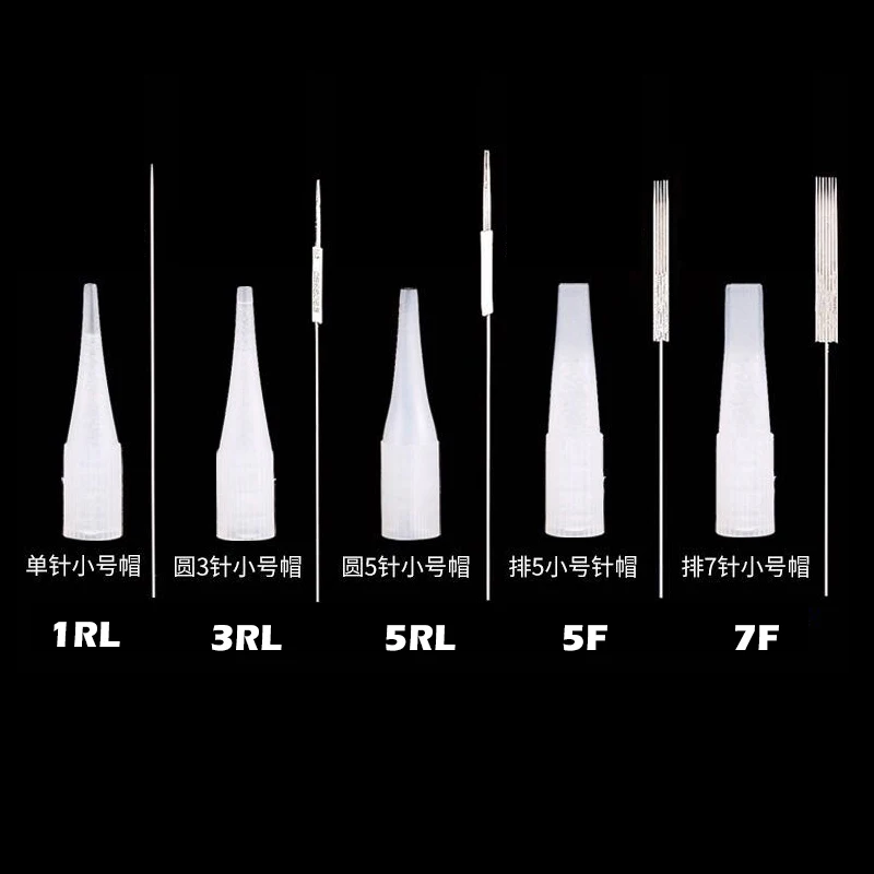 100 шт 1RL/3RL/5RL/5F/7F стерилизованные одноразовые иглы для перманентного макияжа татуировки иголки для бровей комплекты косметики для татуажа 0,35X50 мм