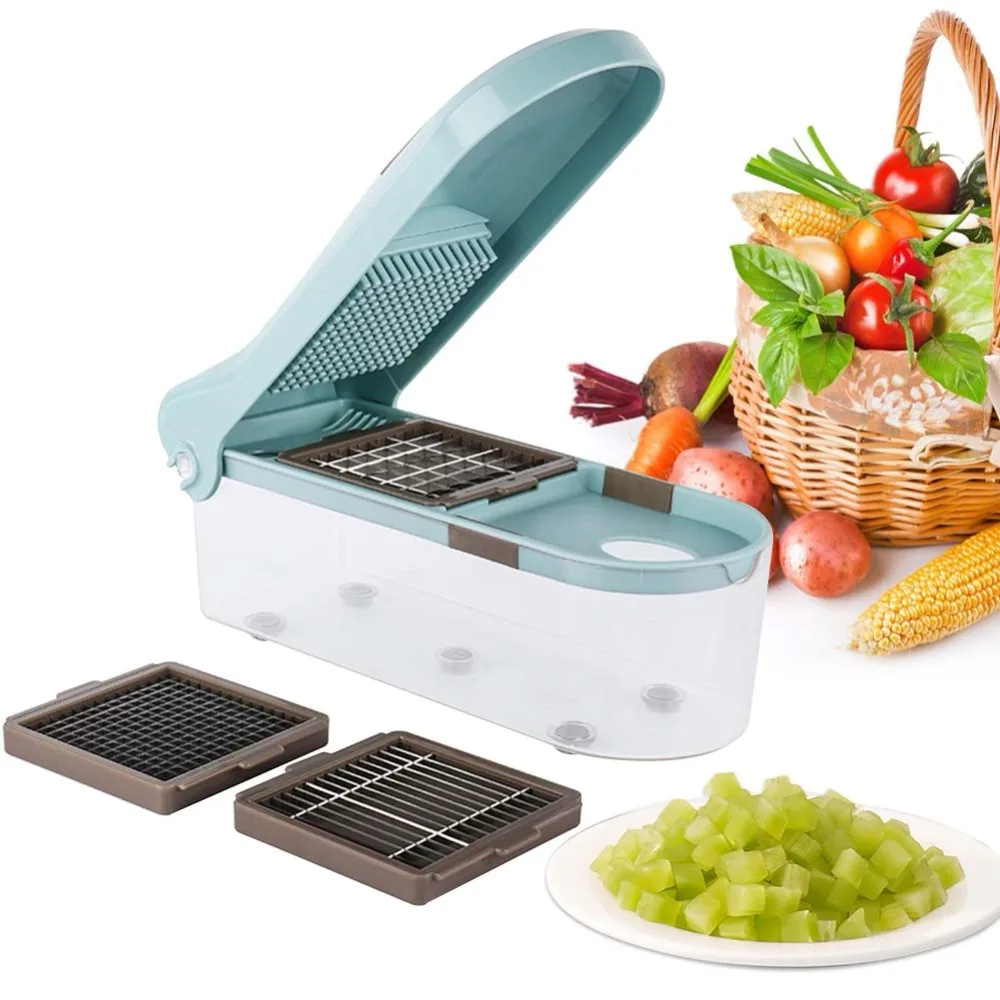  Multifunction Stainless Steel Press Grater Slicing Cutter Adjustable Carrot Grater Onion Dicer Radi - 32951876658