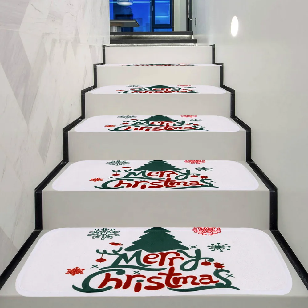 

Merry Christmas Decoration For Home Happy New Year Christmas Decor Non-Slip Coral Fleece Resistant Carpet Stair Dropshipping