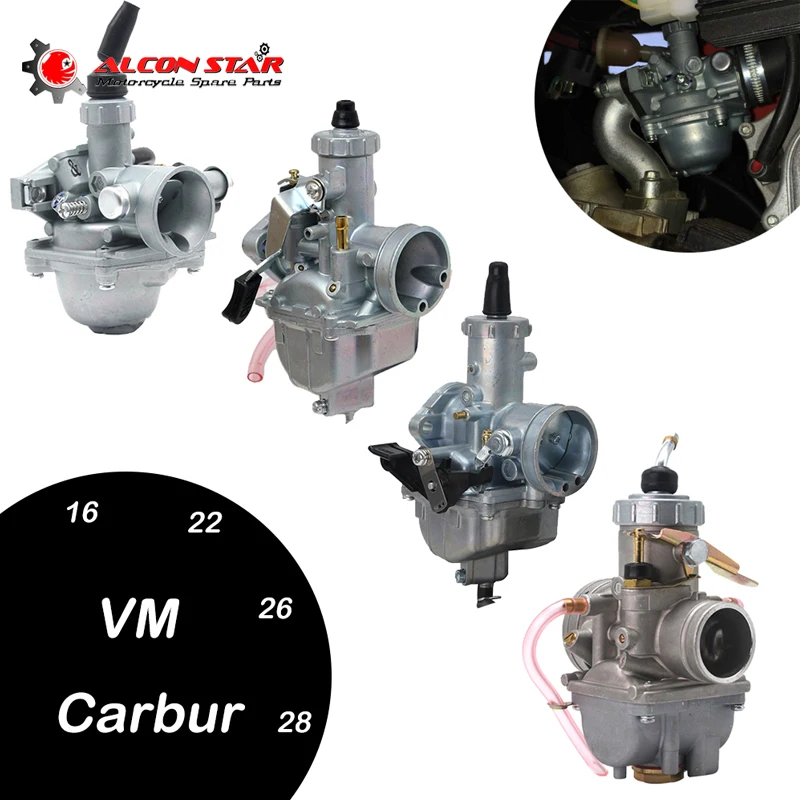 

Alconstar For 50cc 90cc 100cc 150cc 200cc Motorcyle VM16 VM22 VM26 VM28 19/26/30/32mm Mikuni Carburetor Dirt Pit Bike ATV Quad