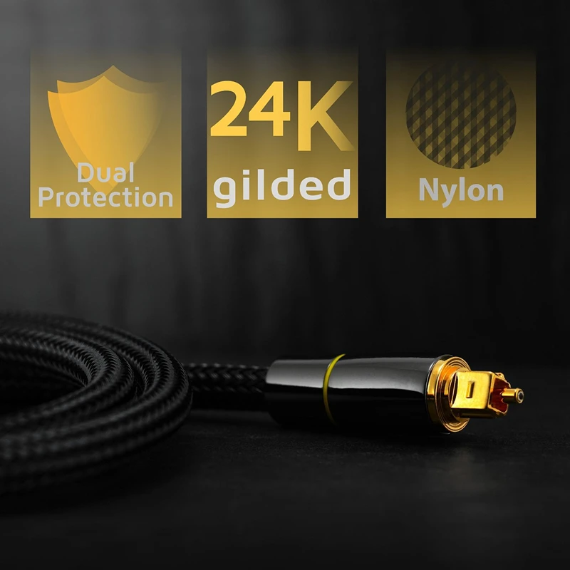 Trumsoon SPDIF Gold Plated Digital Optical Audio Cable Toslink Coaxial Cable for Amplifier Blu-ray Player Sound Bar DVD