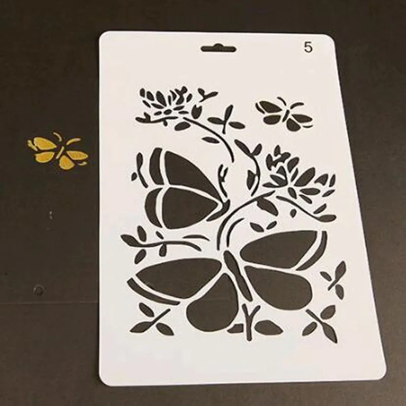 

Cute Butterfly Reusable Stencil For Scrapbooking Stamping Embossing Paper Card Drawing Template Stencil Crafts Stencil Plastic