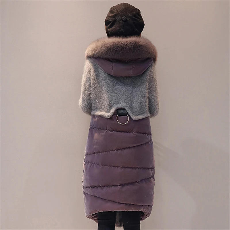 Fourrure Yp2160 blanc Du Duvet Mode Bas Longue Manteau D'hiver pourpre De Minces Vers Blanc Femme Grand Nouvelle Femmes En Veste Col Parka Velours Canard Le Noir Couture FxEqHHwgO