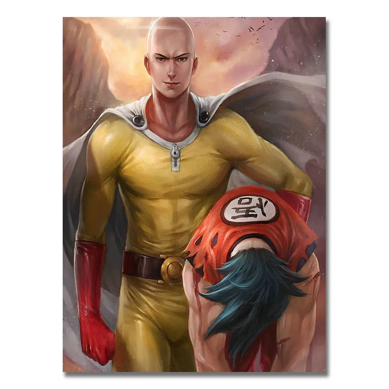 

One Punch Man Vs Dragon Ball Art Silk Or Canvas poster 13x18 20x27 Japanese Anime Pictures for Living Room Decor -5