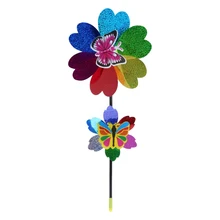 Colorful Sequins Windmill Wind Spinner Home Garden Yard Decoration Kids Toy