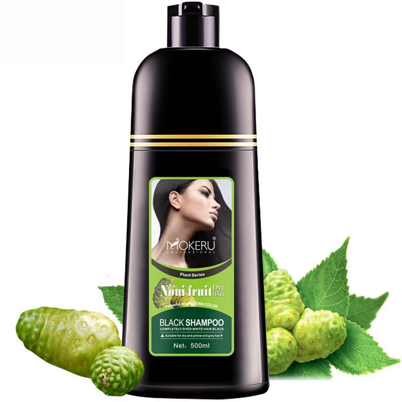 1pc Mokeru Herbish Noni Fruit Natural Gray Hair Coloring Shampoo Organic  Permanent Black Hair Dye Shampoo For Women White Hair - Hair Color -  AliExpress