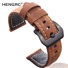 Italy Genuine Leather Handmade Watchband 22mm 24mm For PAM Vintage Watch Band Strap With Silver Black Stainless Steel Pin Buckle Italy Genuine Leather Handmade Watchband 22mm 24mm For PAM Vintage Watch Band Strap With Silver Black Stainless Steel Pin Buckle
