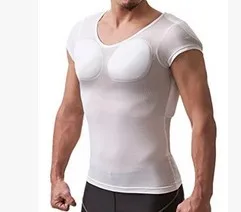 Невидимое нижнее белье для мышц, тонкое Мужское нижнее белье, ультратонкое Мужское нижнее белье с имитацией груди, увеличивающая форму, мужская одежда - Цвет: Белый