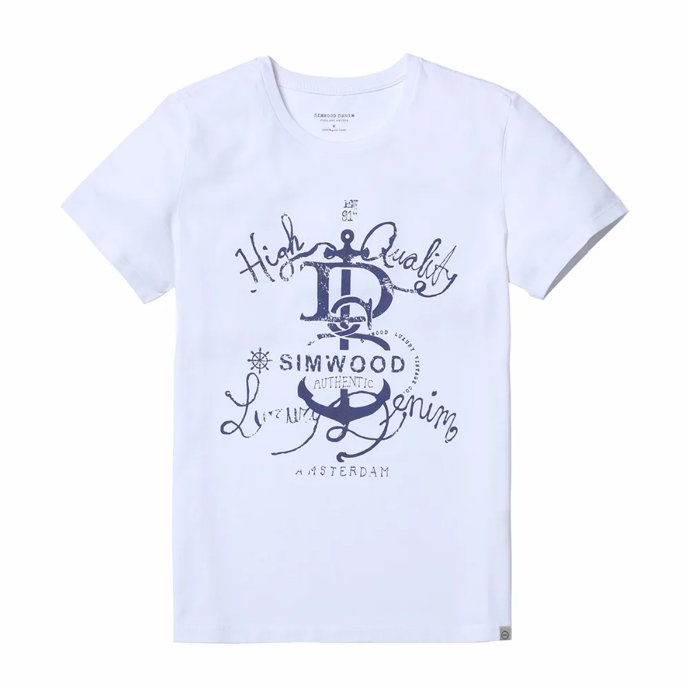 SIMWOOD 2019 Summer Casual T-Shirt Men 100% Pure Cotton Letter Print Slim Fit Tops Tees Brand Clothing High Quality 180010 SIMWOOD 2019 Summer Casual T-Shirt Men 100% Pure Cotton Letter Print Slim Fit Tops Tees Brand Clothing High Quality 180010