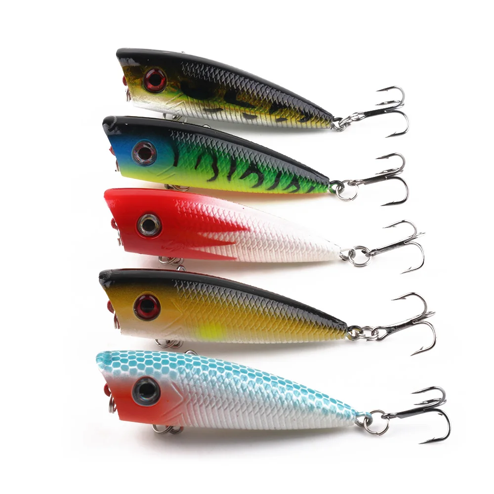 HENGJIA 1 шт. жесткая пластиковая приманка для ловли Поппера 6 см 3 г Topwater Crankbait Wobblers |