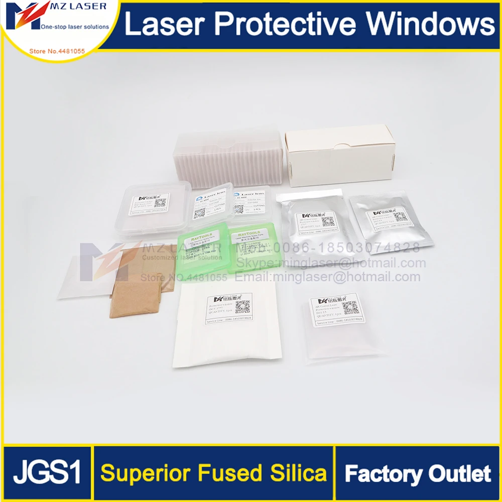 

Fiber laser cutting head machine protective window lens Quartz Fused Silica 1064nm YAG WSX RAYTOOLS 30*5 27.9*4.1 JGS1 factory