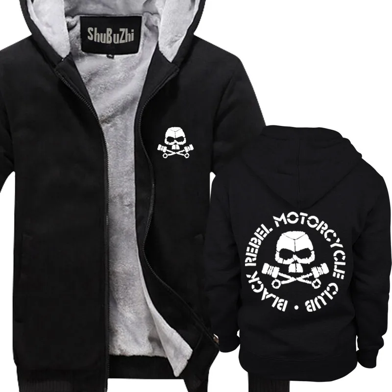 Rebel on Wheels Motorbike Hoodie Aramid FTW Bone Hand Black Hooded Jacket Motorcycle