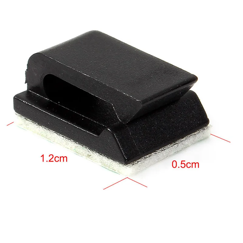 Hot 50Pc Single Hole Plastic Office Wire Cord Cable Wrapper Pasted Flat Cable Holder Winder Cable Clips Fixer Organizer Winder - ANKUX Tech Co., Ltd