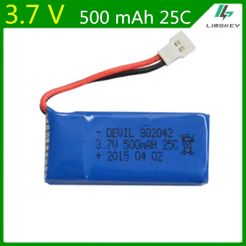 20pcs/lot 3.7V 500mah Lipo battery 802042 battery U818A axis aircraft