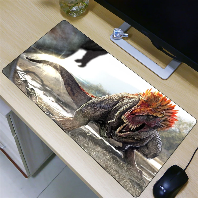 

FFFAS 80x40cm Large Size Mouse Pad Dinosaur Jurassic Period Tyrannosaurus Rex Dragon Fashion Mousepad Super Desk Mat Tablet PC