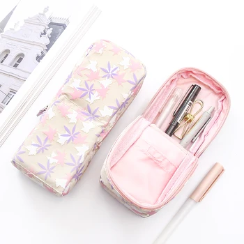 

MIRUI novelty student pencil bag turned canvas student storage pen holder simple stationery bag large capacity pencil case gifts