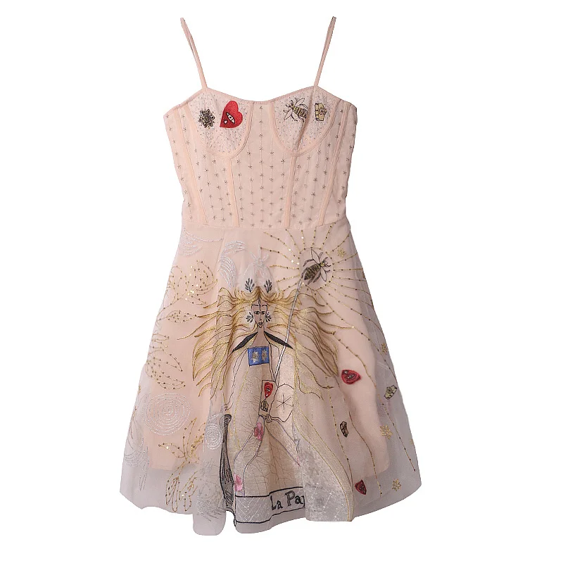 

New Fashion 2017 Woman Summer Short Dress Sexy Transparent Embroidery Square Collar Clothes Chest Wrap Collect Waist Dress