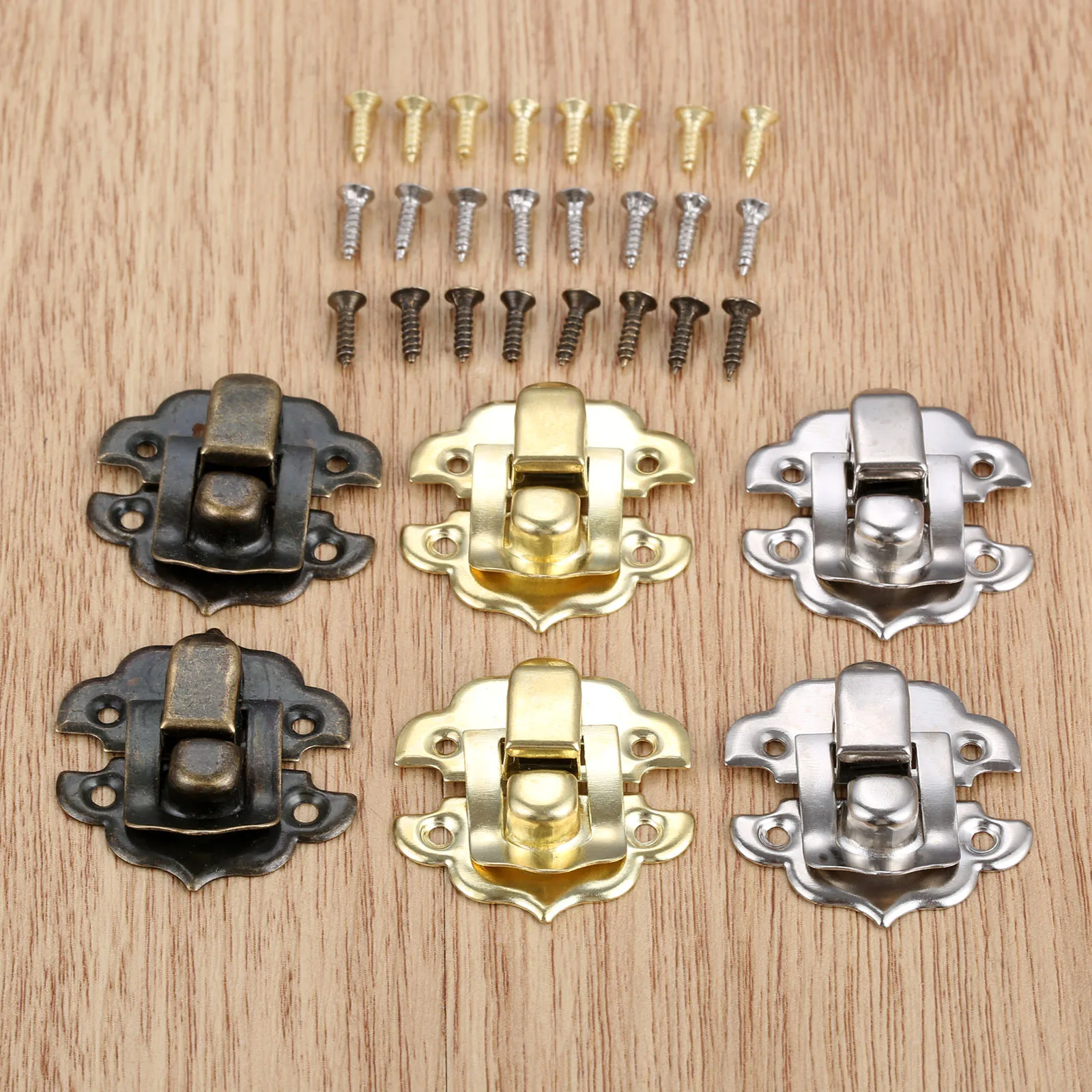 

10Pcs Box Latch Clasps Antique Iron Jewelry Box Padlock Hasp Locked Wooden Wine Gift Box Handbag Buckle Hardware Accessories