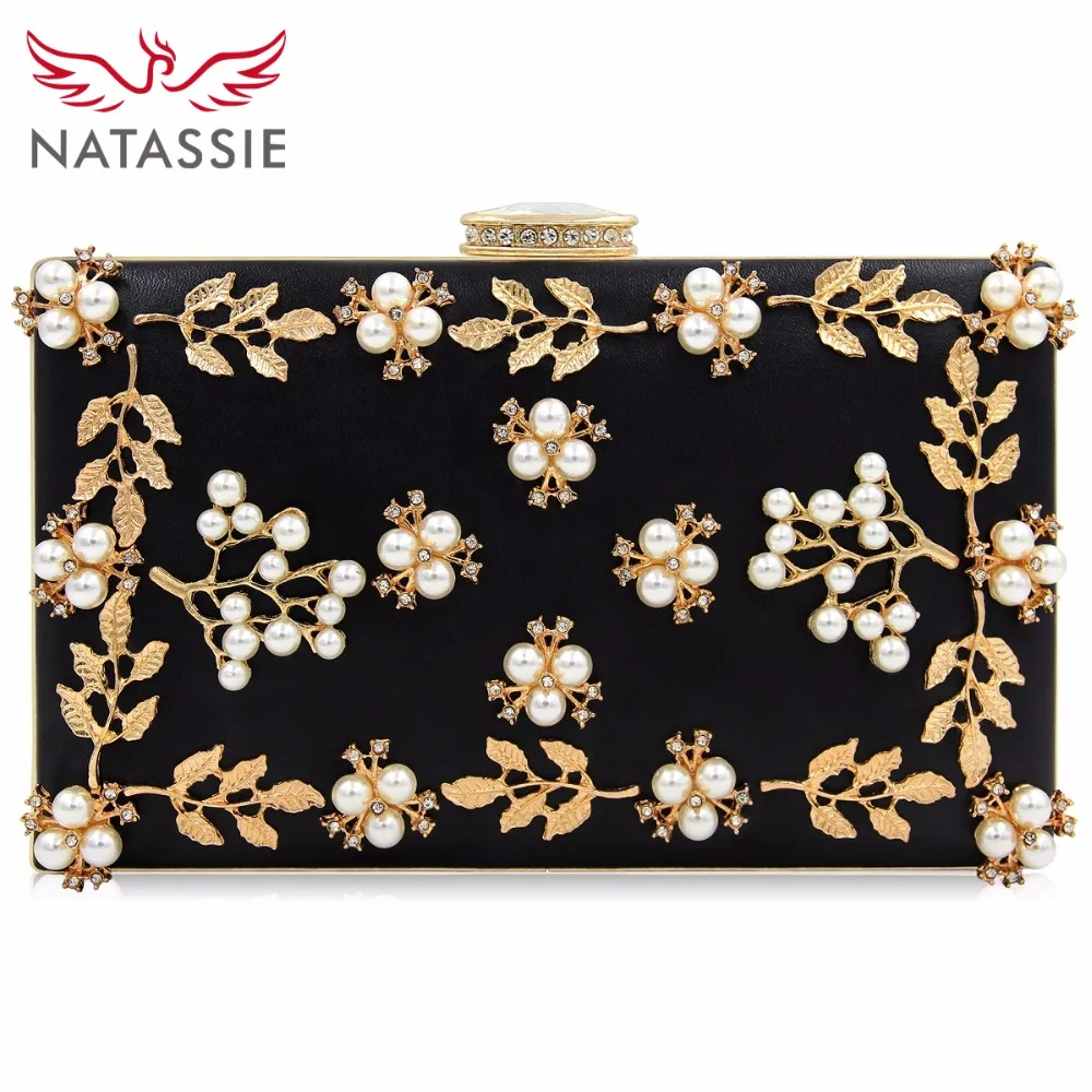 NATASSIE New Arrive flower Women Evening Bags Fashion Beaded Clutch Bag Female Wedding Clutches Purses High Quality | Багаж и сумки