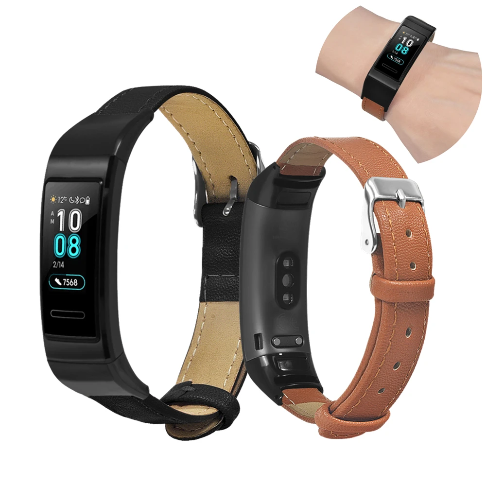 

Genuine Leather Wristband For Huawei Band 3 Pro Strap Bracelet Watch Band High Quality Calf Wrist Straps Replacement Accessories