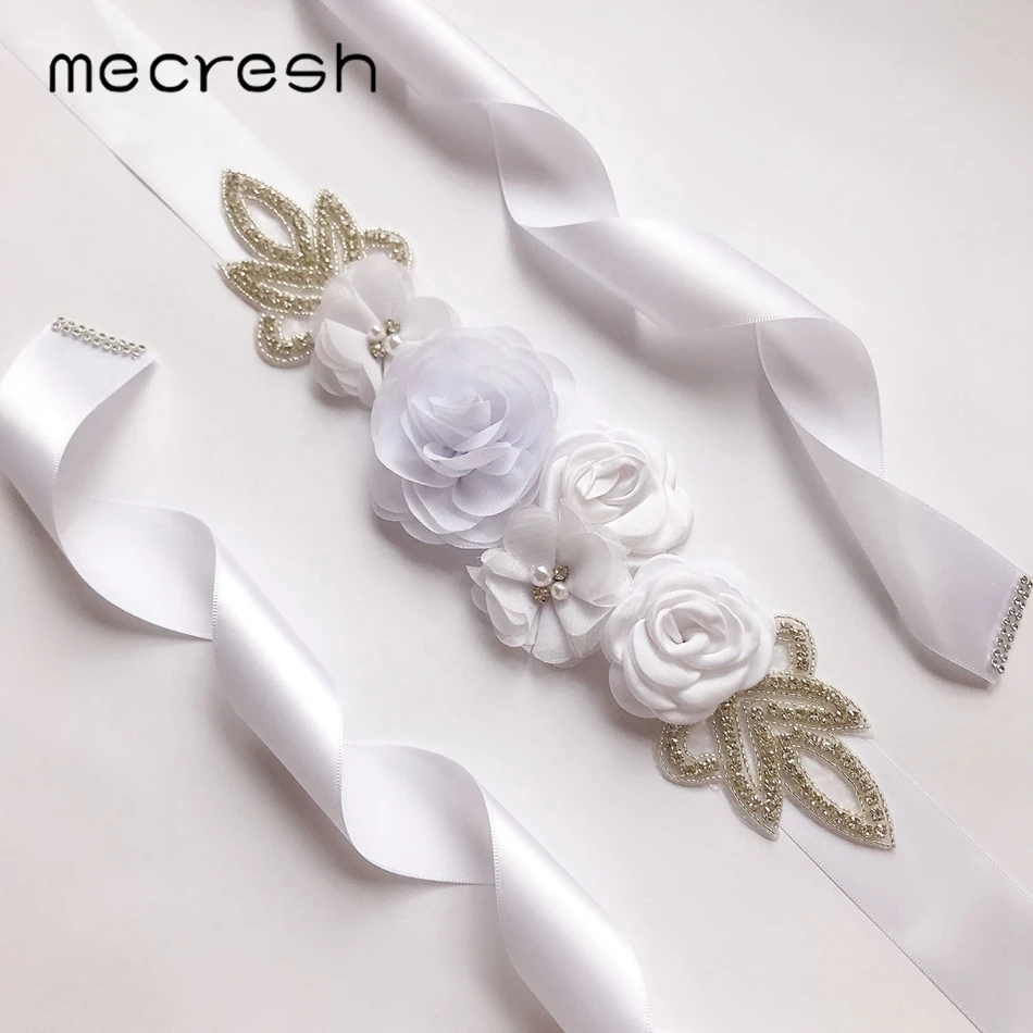 Mecresh Роза имитация жемчуга Свадебные Платье с поясом аксессуары со стразами платье с цветочным принтом створки пояса для невесты YD007