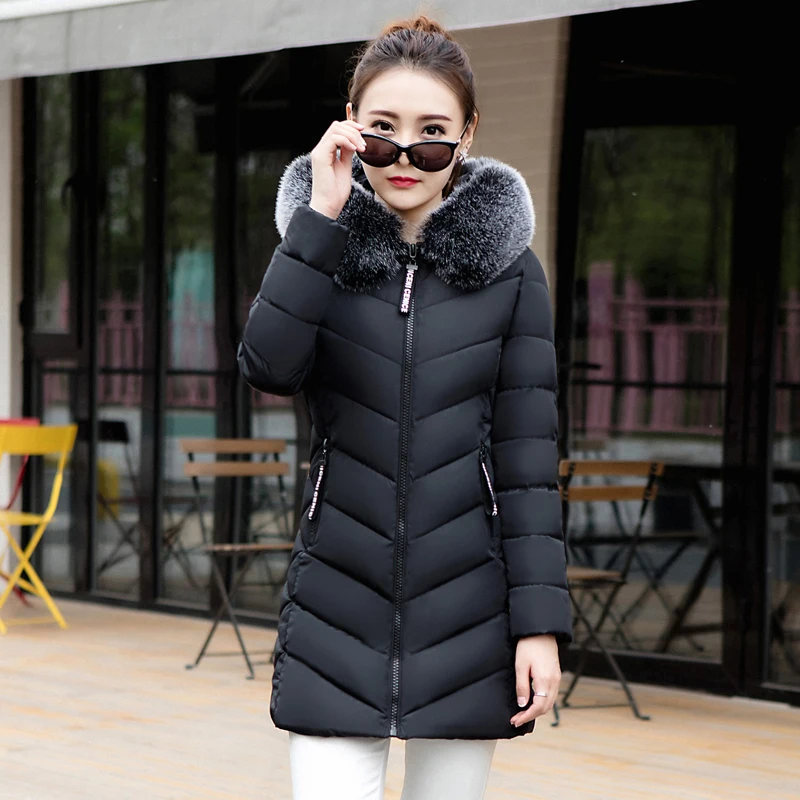 winter jacket women 2018 Winter Female Long Jacket Winter Coat Women Fake Fur Collar Warm Woman Parka Outerwear Down Jacket Coat