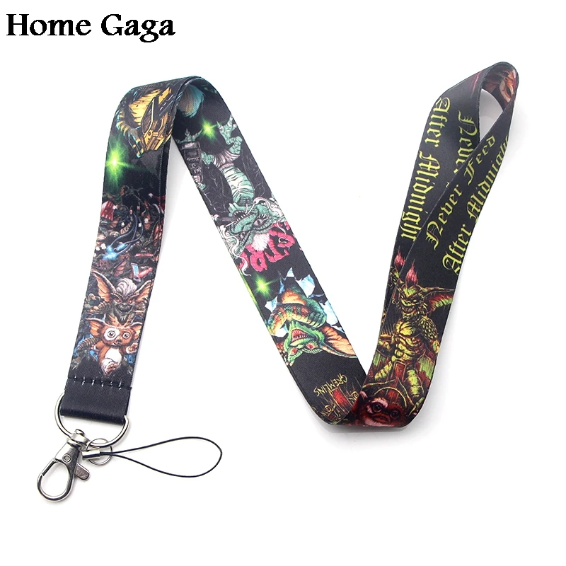 

Homegaga Gremlins Gizmo cartoon keychain id lanyard webbing ribbon neck strap fabric badge phone holder necklace accessory D1682