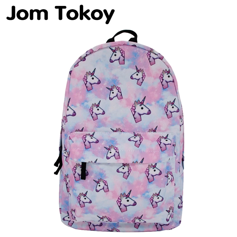 

Jom tokoy Pink unicorn Printing Women Backpack Girls School Backbag For Teenagers Shoulder Bag Mochila Feminina