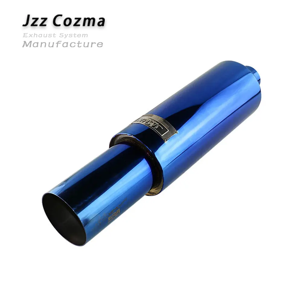 

JZZ hot sale 2'' in car exhaust tips muffler for car sport sound bomb 3.5'' outlet tailpipe car styling auto tube smoking pipe