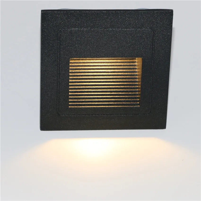 10PCS 3W led Stair Light with Embedded box Aluminum Step Lights Outdoor Waterproof IP65 LED Wall Lamp Footlight PRO-04