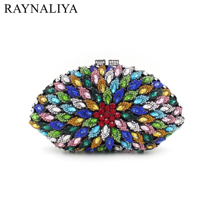 

Women Luxury Crystal Colorfull Evening Bags Fashion Bridal Wedding Clutch Ladies Designer Small Hand Bag Woman Purse SMYZH-E0303