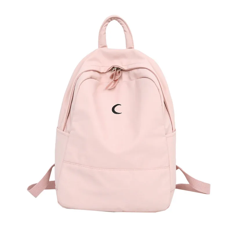 Женские повседневные парусиновые рюкзаки ярких цветов с изображением Луны и дерева, школьные сумки с милым принтом для девочек, рюкзак для ноутбука, mochilas mujer - Цвет: pink