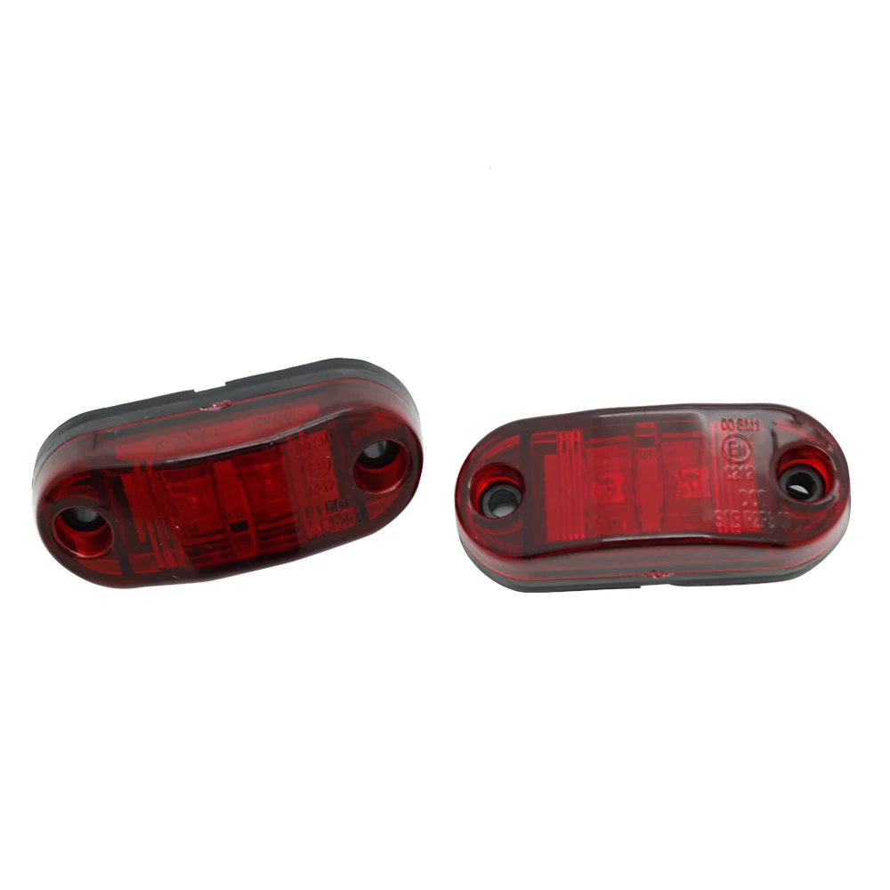 New Led Truck Side Marker Light 12V 2 LED Red Yellow White Waterproof Lamp For Truck Trailer Boat Warning Stop Light (31)