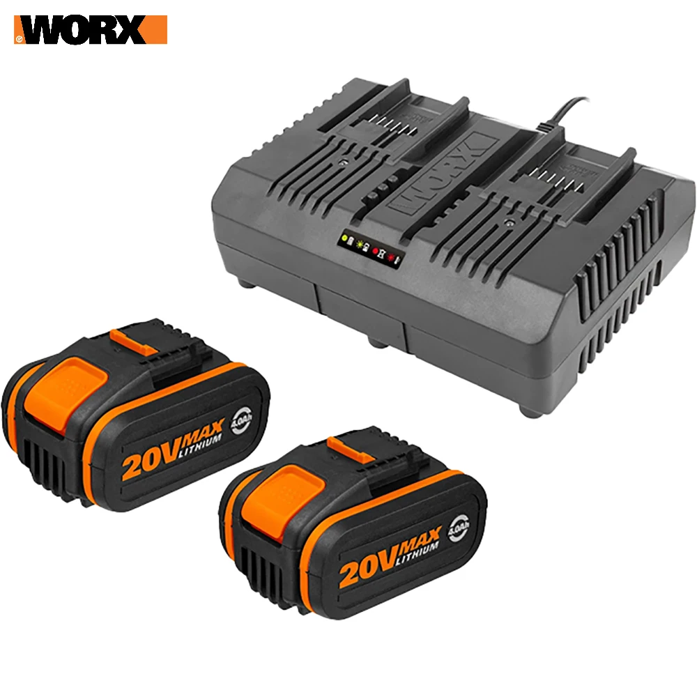 Комплект: Двойное Зарядное устройство WORX WA3883+ 2 Акб 4.0 А/ч