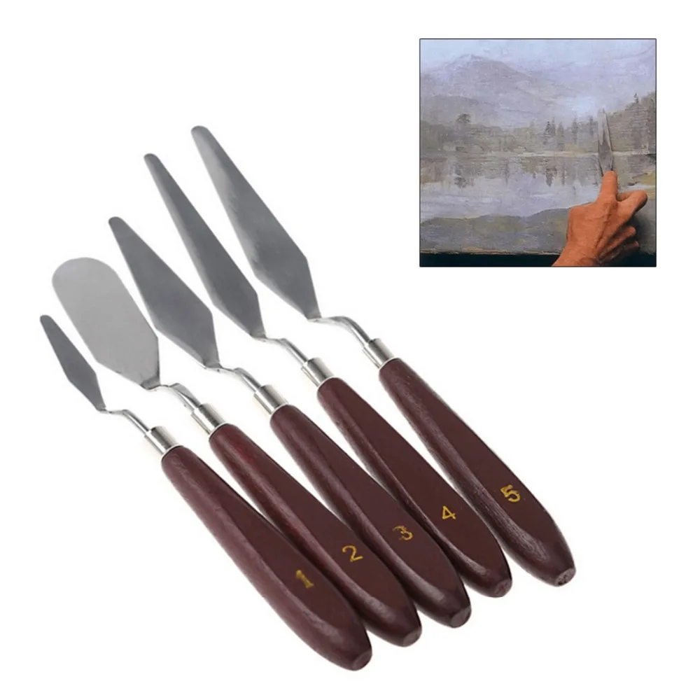 High Quality 5Pcs Stainless Steel Artist Painting Palette Knife Spatula