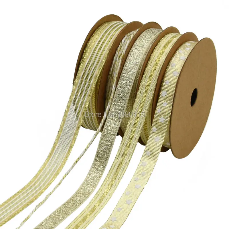 NEW 25Meters(5X5m) Printed Metallic String Ribbon Gold For Crafts Gift Wrapping Christmas Decoration | Дом и сад