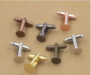 

WholeSale 100pcs/lot DIY Round Cufflink backs Cufflink Support 8MM - 12MM Plated Cufflink Findings Blank Backs Plate Bronze HQ