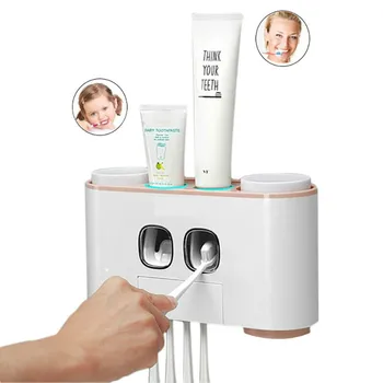 

Automatic Toothpaste Dispenser Toothbrush Holder Toothpaste Squeezers Washing Set Cup Wall Mounted Bath Kit Bathroom Accessories