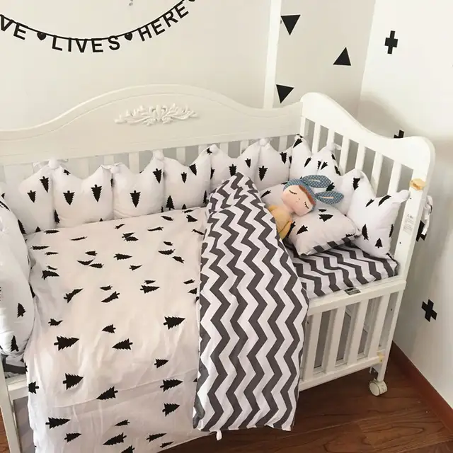 grey chevron crib bedding