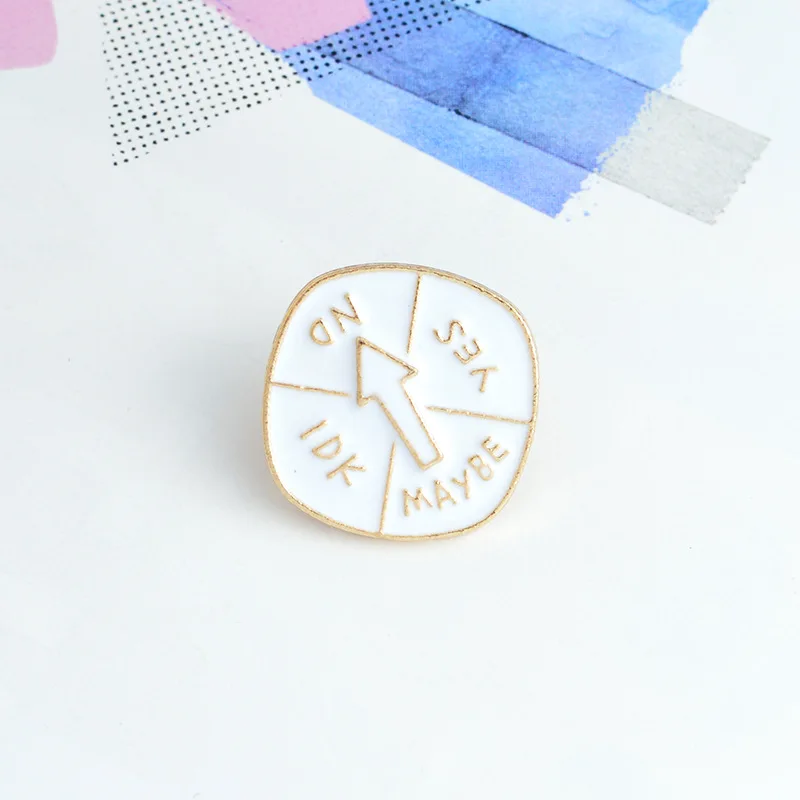 

Bag Collar Accessories Alloy Brooch Yes No Arrow Brooches for Jacket Jeans Metal Badges for Clothes