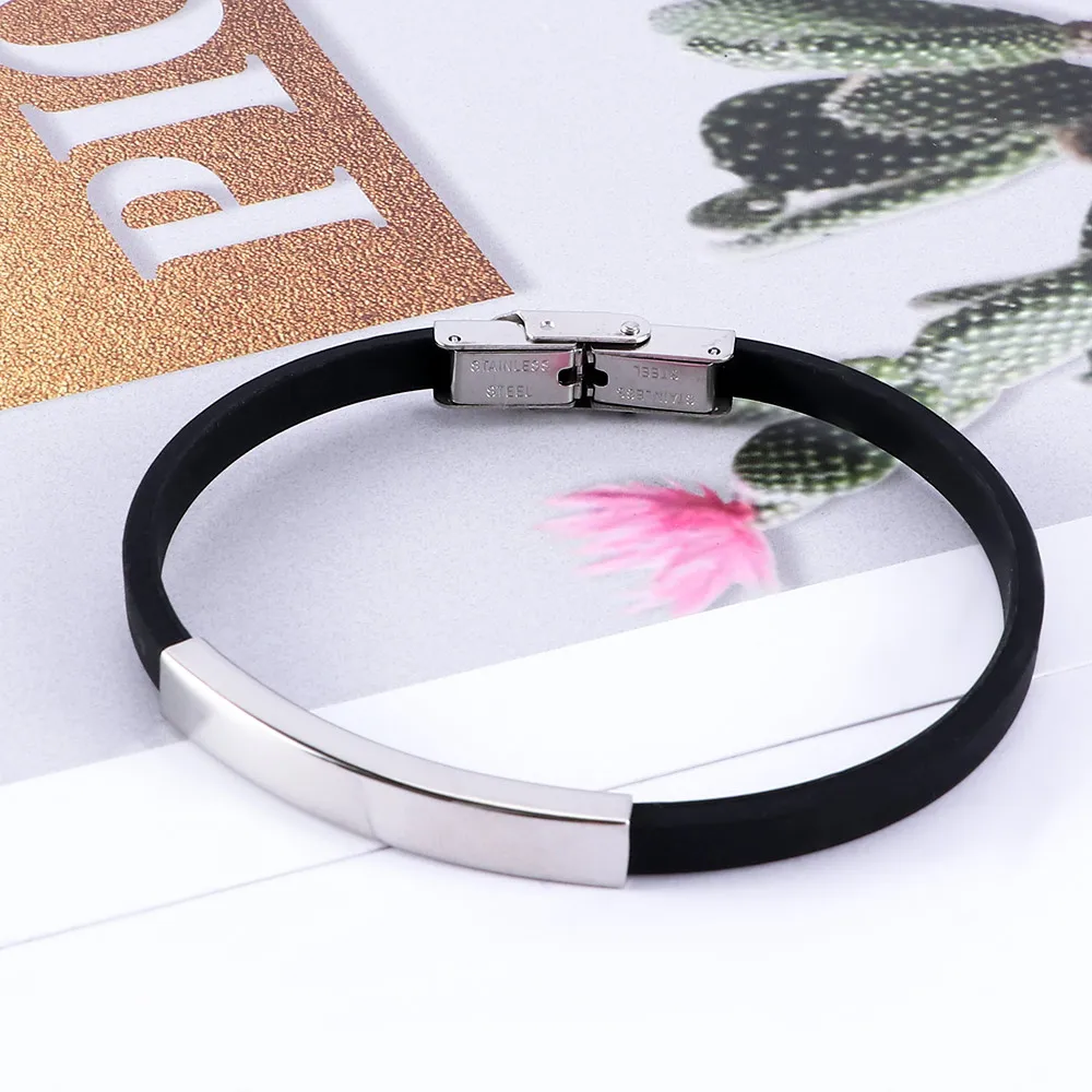 

1Pc Silicone Bracelet Personalized Jewelry Boutique Titanium Steel New Arrival Fashion Statement Charm for Women Wholesale