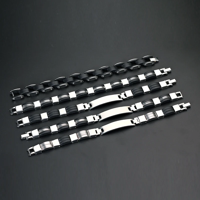 

Masculine Mens Bike Chain Bracelet Stainless Steel Link Chain Bicycle Chain Silicone Bangles