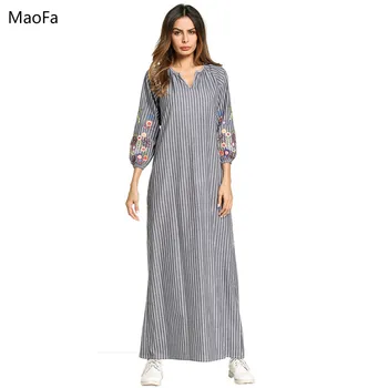 

2018 Fashion Summer African Ethnic Kaftan Maxi Dress Summer Loose Vintage Boho Beach Party Dress Muslim Dress Long Vestidos