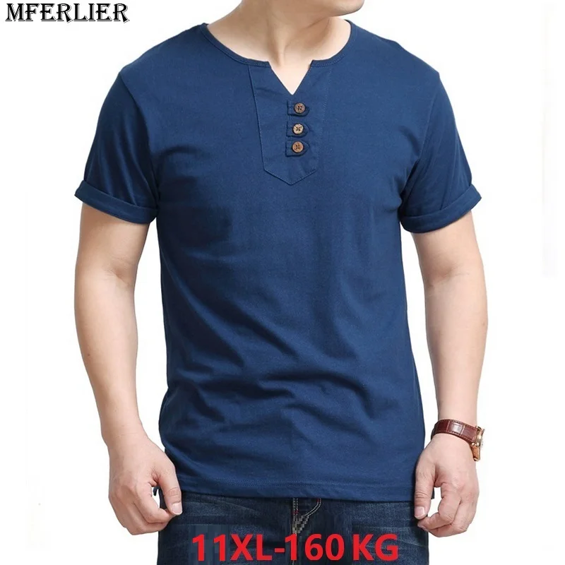 MFERLIER summer men t shirts china style vintage 8XL 9XL 10XL cotton ...